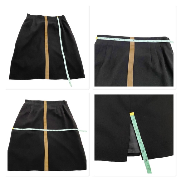 Harve Benard Black With Brown Stripe Skirt Suit, Size Large/12* (See below) - Picture 12 of 14